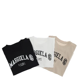 Short Sleeve T-shirt with Round Neck in Multicolor Cotton for Boy