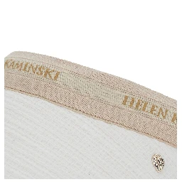 White Carter Hat with Wide Brim and Elegant Details in Cotton for Women