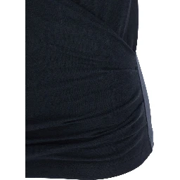 Maisan Black Crew Neck T-Shirt in Cotton for Women