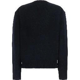 UNISEX CASHMERE V-NECK SWEATER with V-neck and long sleeves in wool and cashmere Black Unisex