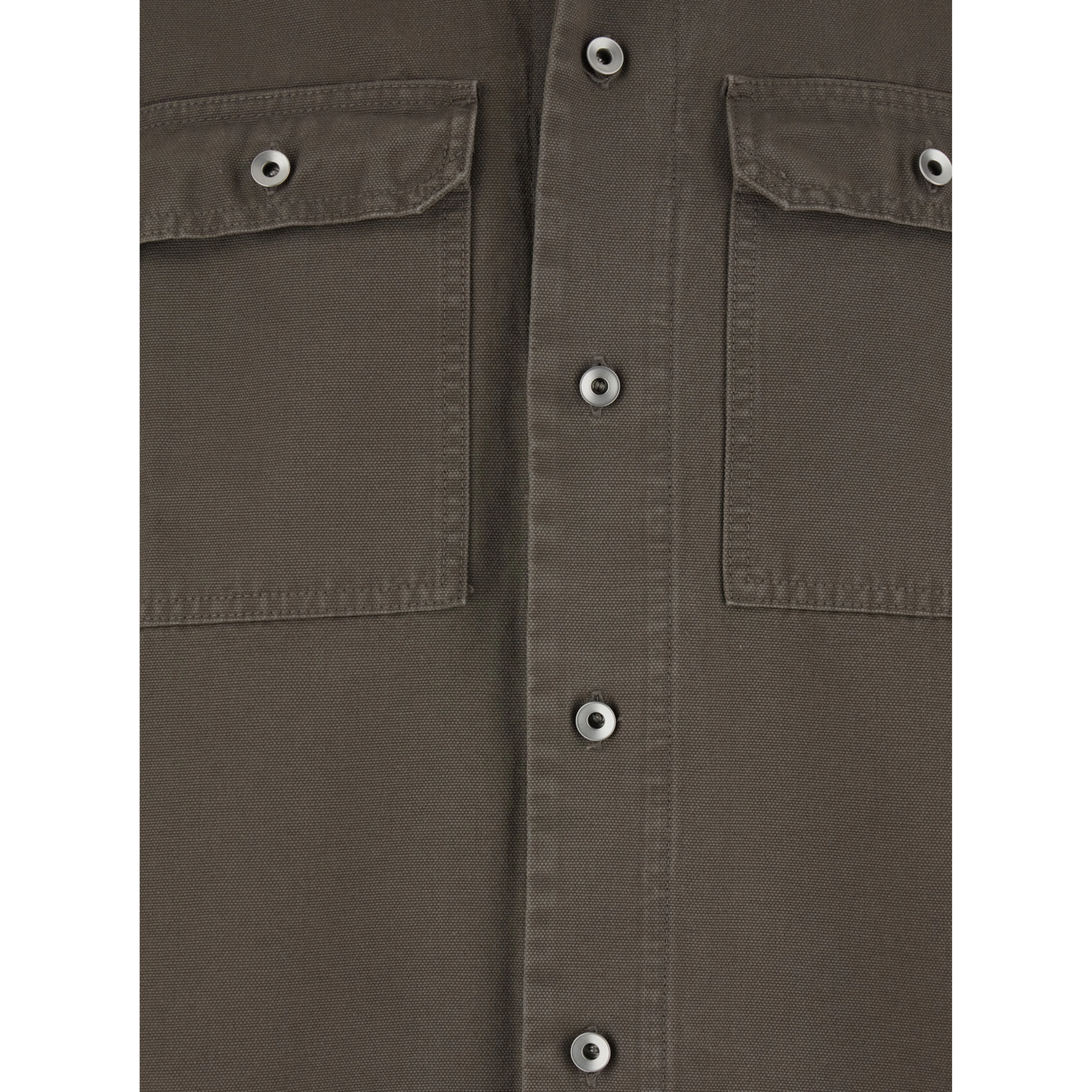 Mens Magnum Tommy Short Sleeve Button-Up Shirt in Grey Cotton