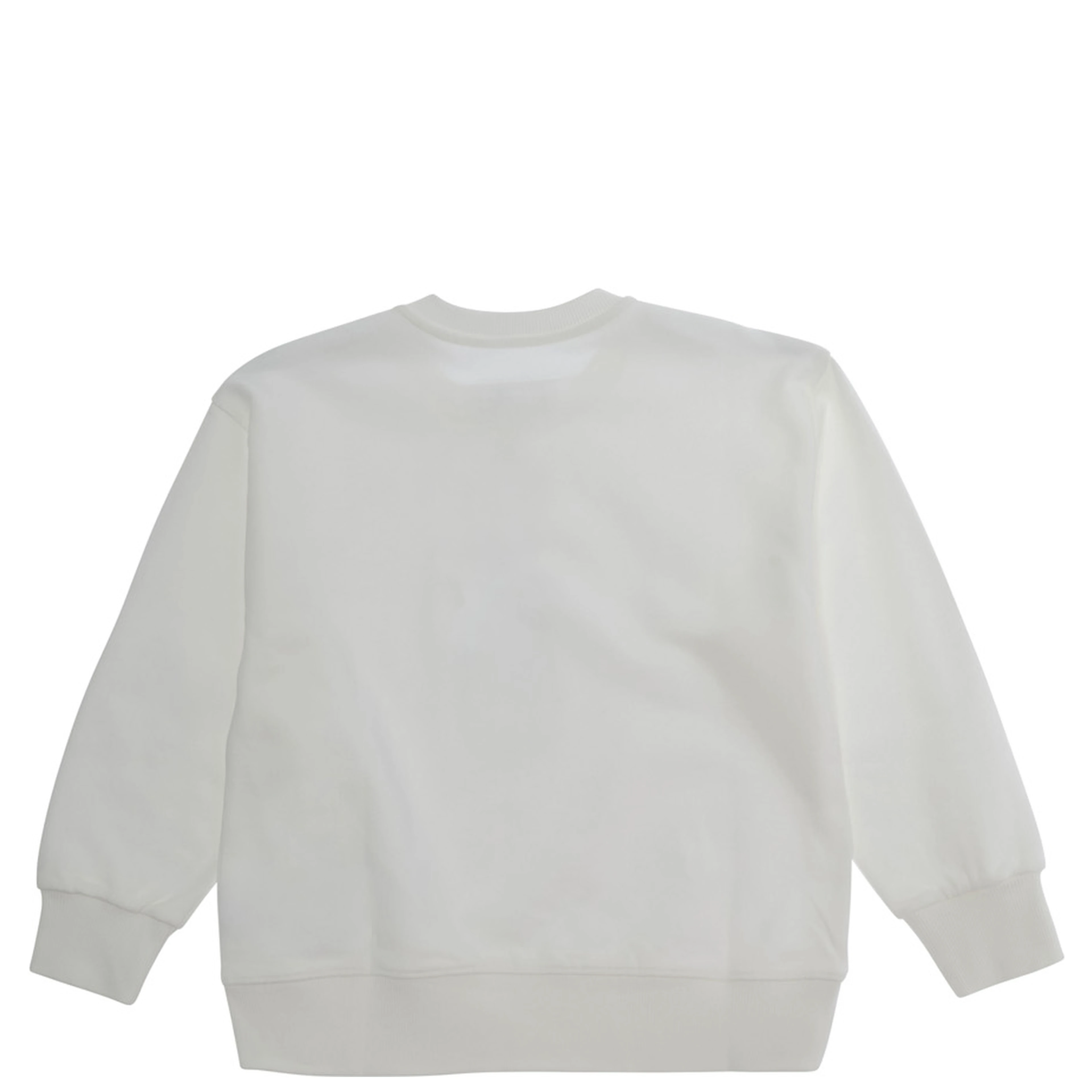 white Sweatshirt with round neck and logo on the front in cotton for Boy