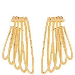 gold-colored Earrings with five-ring design in metal women