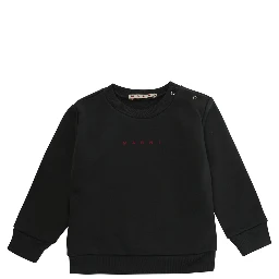 black Sweatshirt with logo lettering on the front in cotton baby