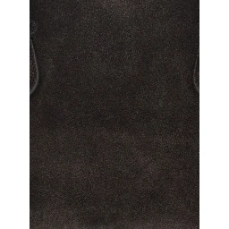 Boat Wide Brown Shoulder Bag with Round Handles in Suede Women