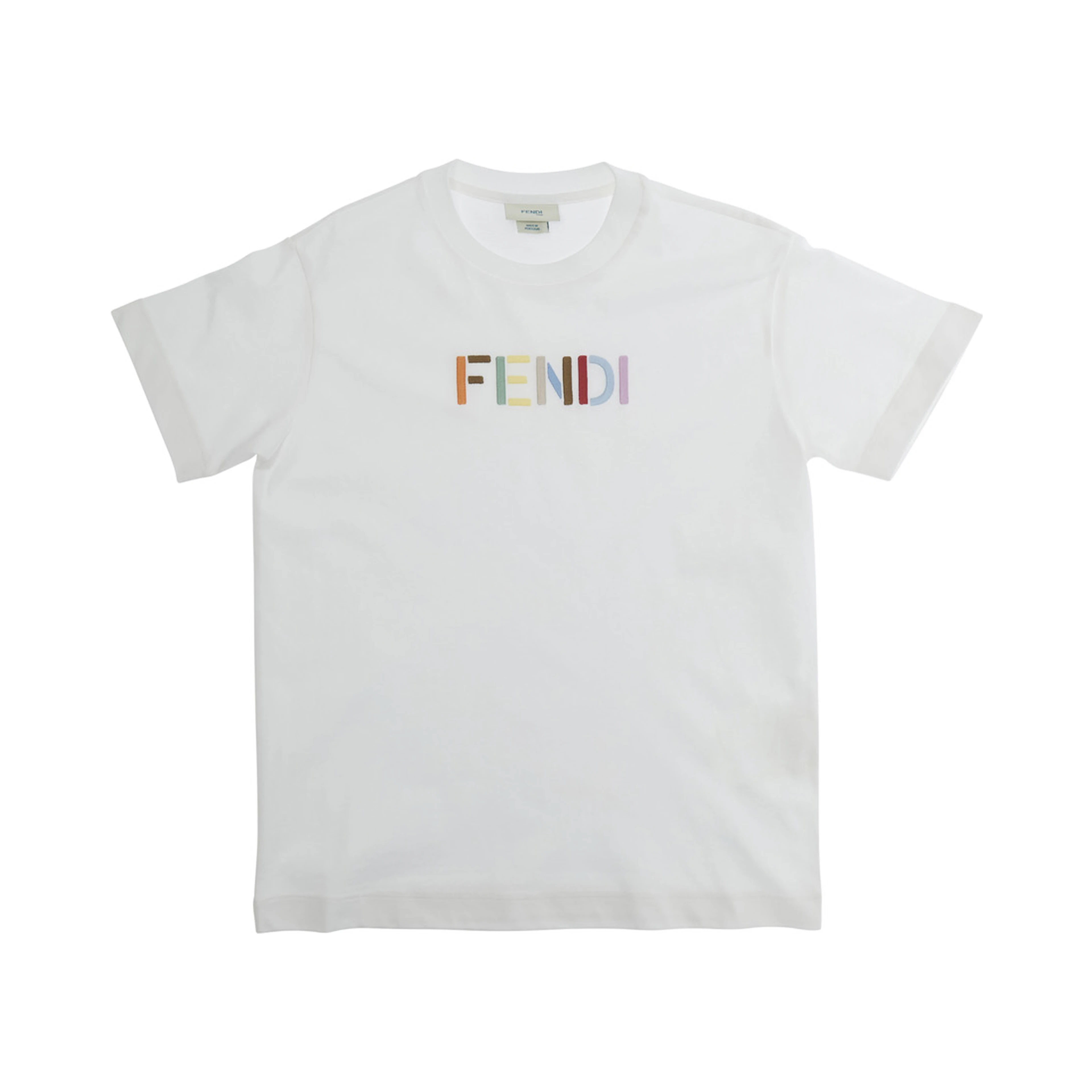 White T-shirt with round neckline and short sleeves in Cotton Boy