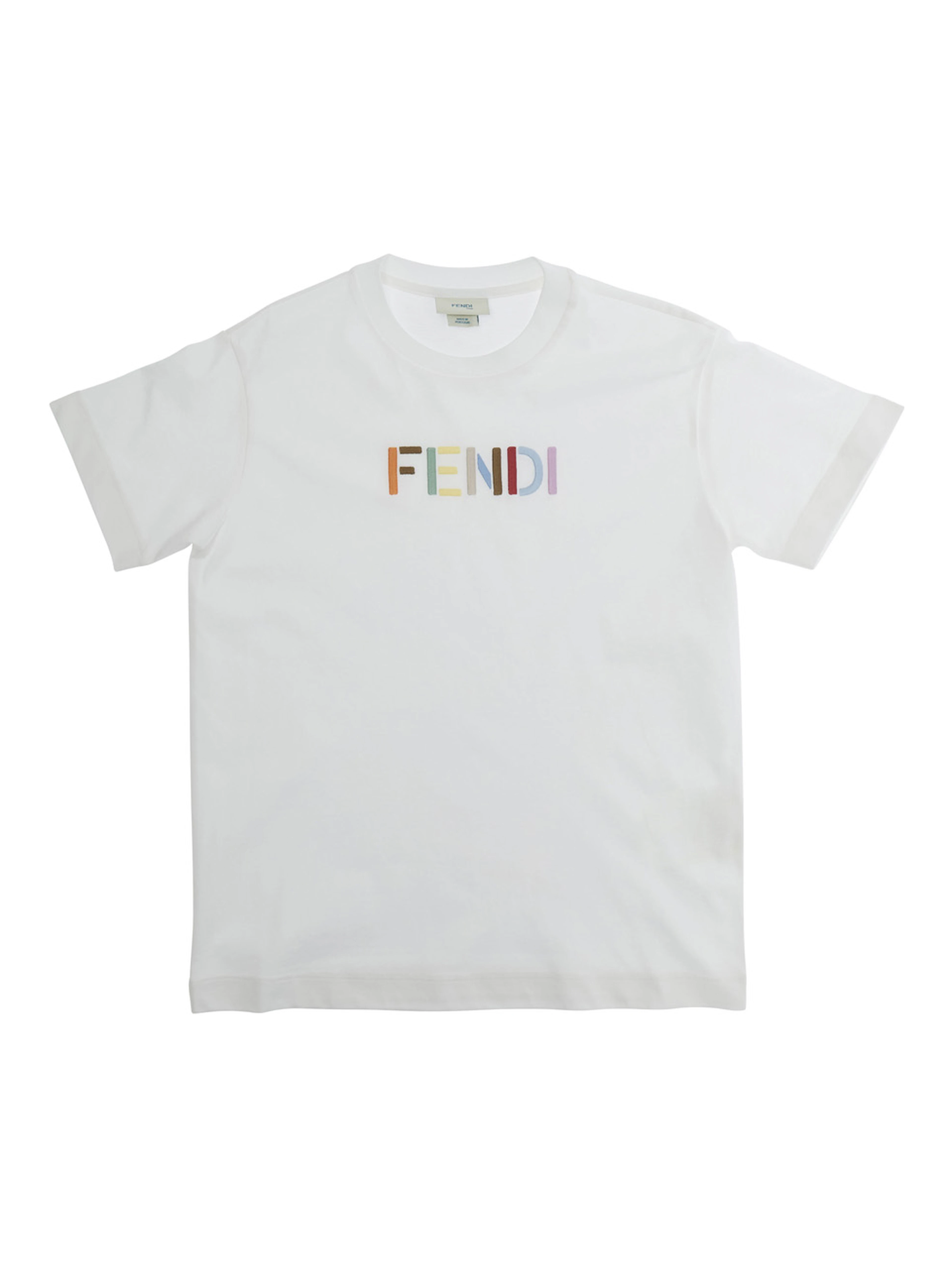 White T-shirt with round neckline and short sleeves in Cotton Boy