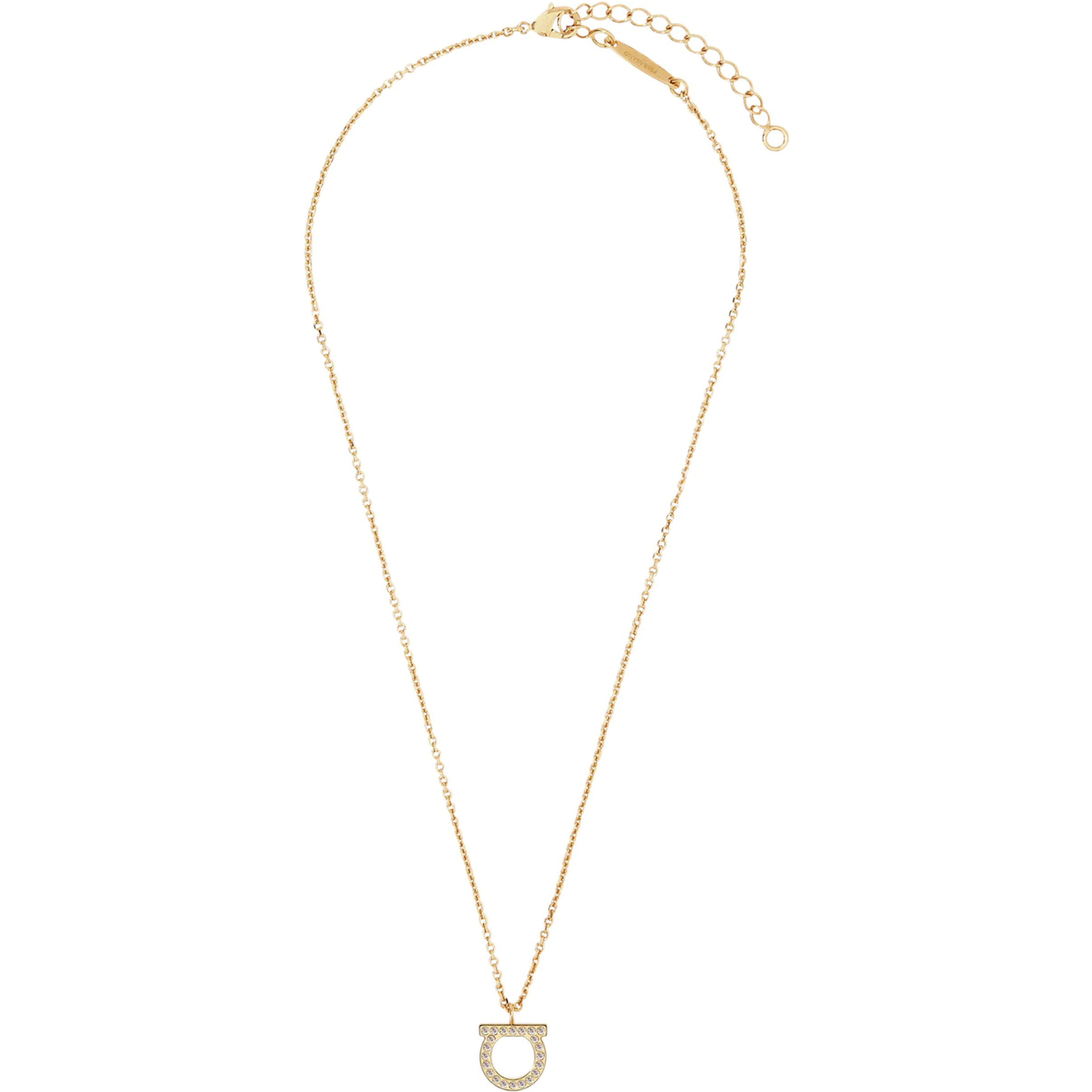 Gold-Colored Necklace with Gancini Pendant in Brass for Women