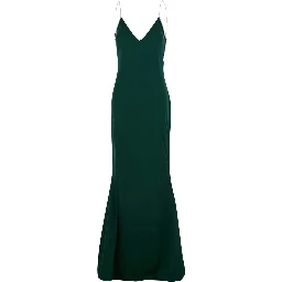 green Long dress with crystal design in acetate blend for women