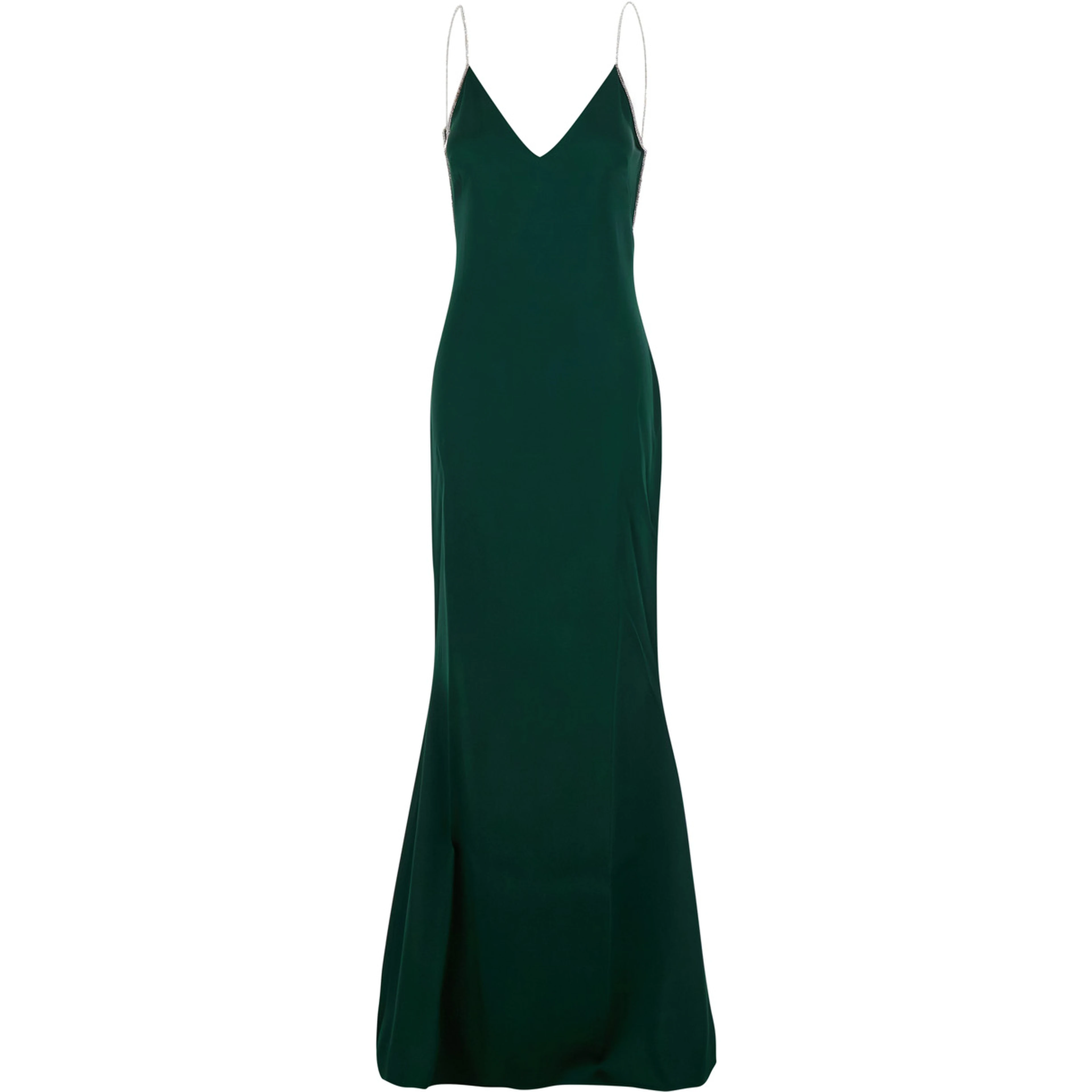 green Long dress with crystal design in acetate blend for women