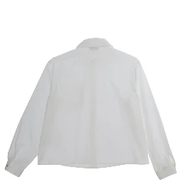 White Shirt with tone-on-tone logo on the front in Cotton for Girl
