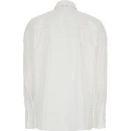 Shirt with Pointed Collar and Monile detail White Women