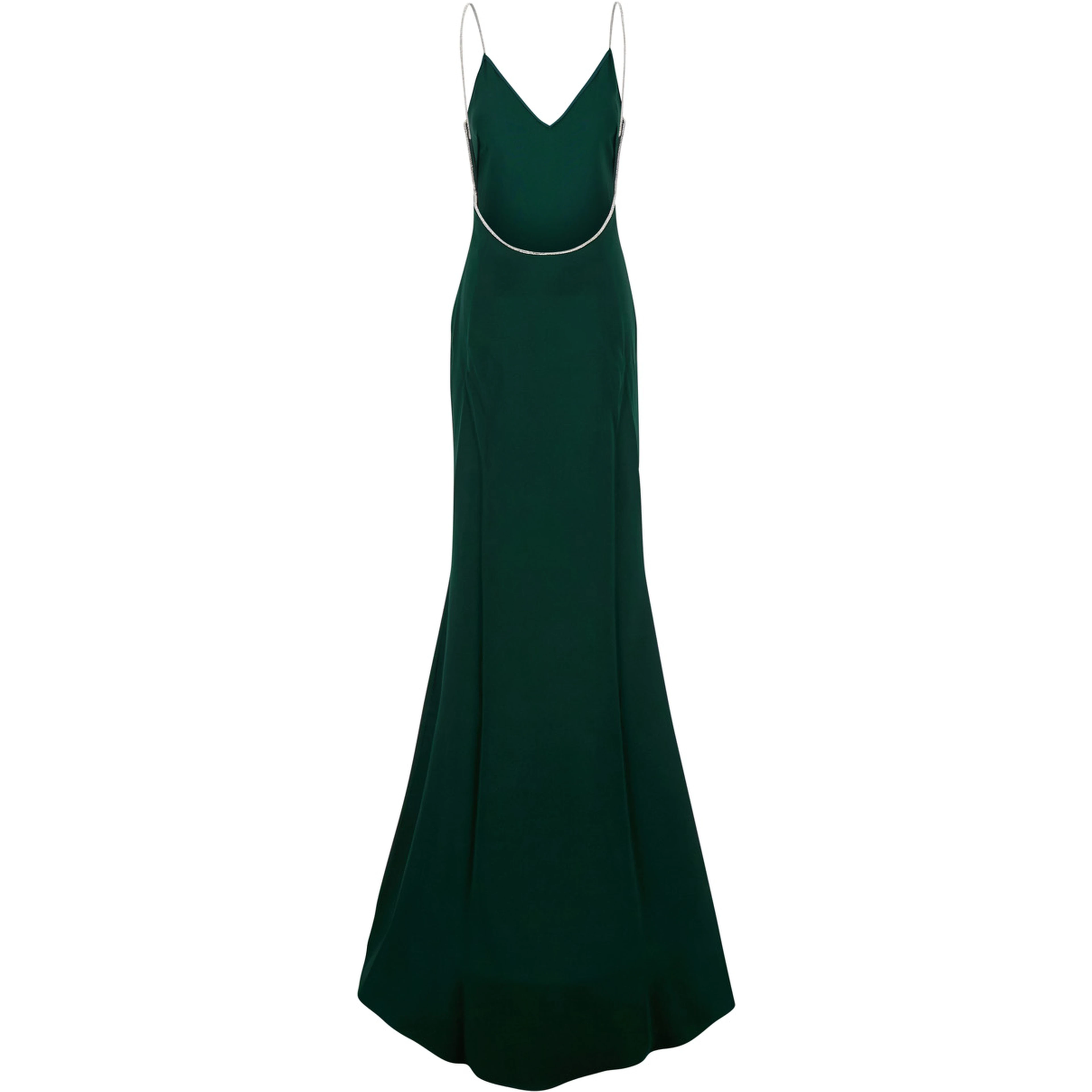 green Long dress with crystal design in acetate blend for women