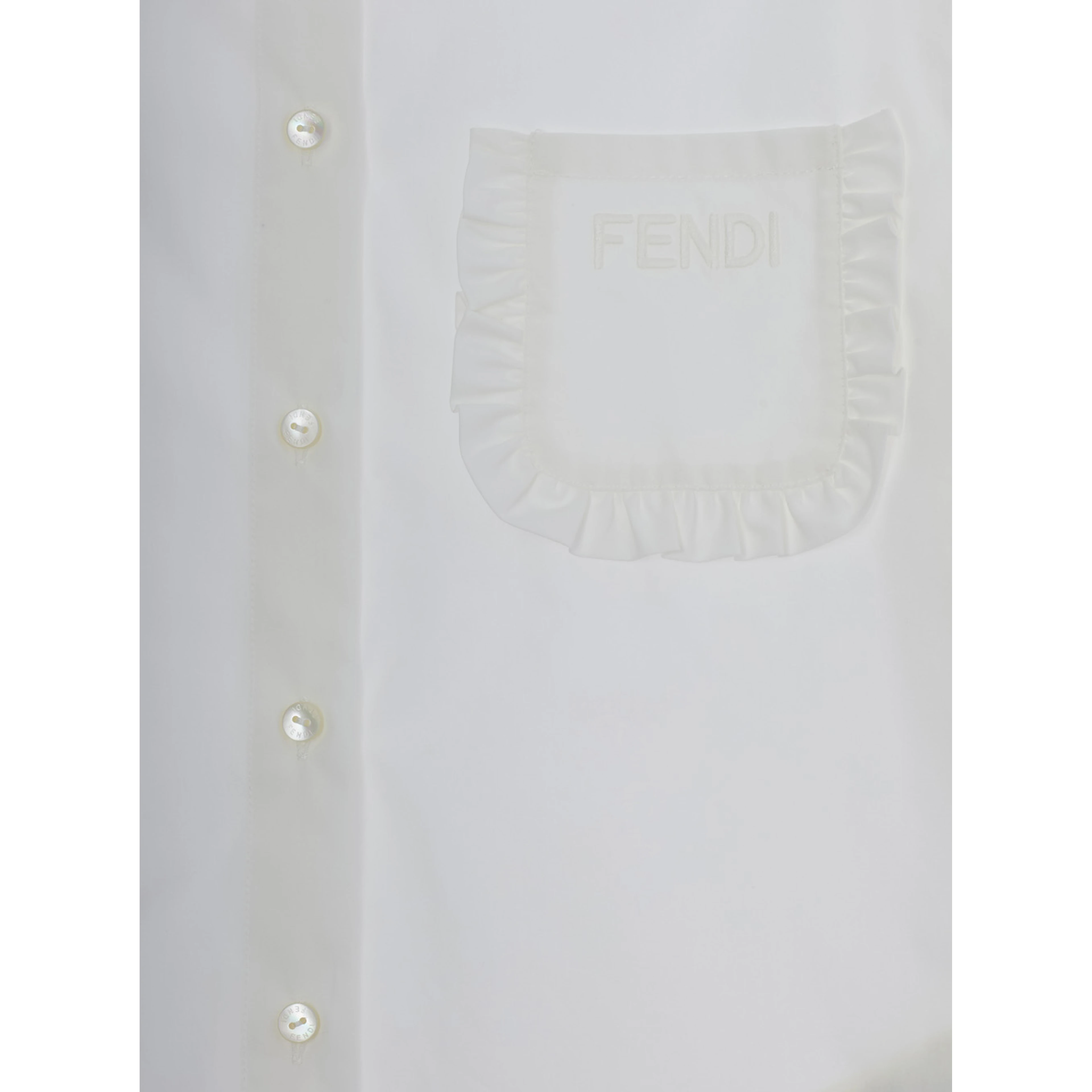 White Shirt with tone-on-tone logo on the front in Cotton for Girl