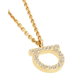 Gold-Colored Necklace with Gancini Pendant in Brass for Women