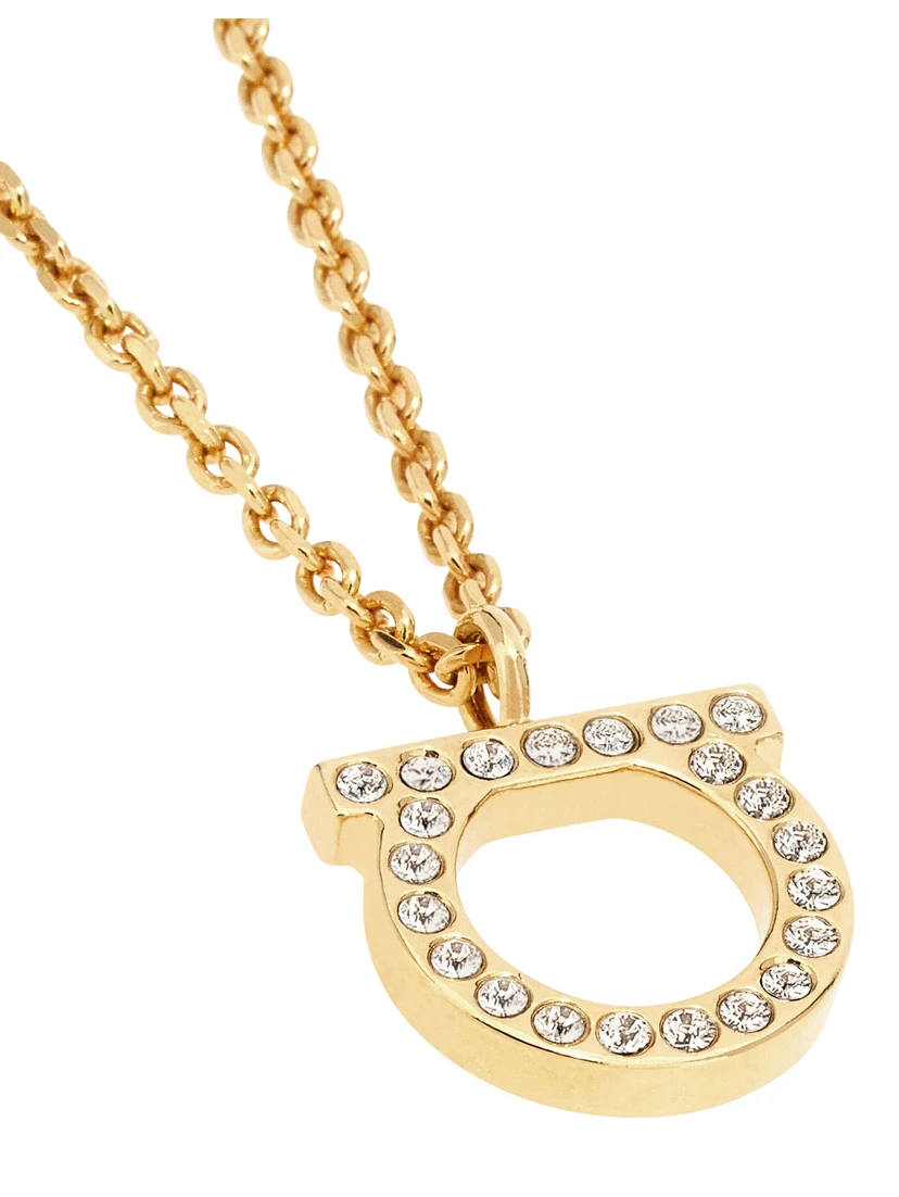 Gold-Colored Necklace with Gancini Pendant in Brass for Women