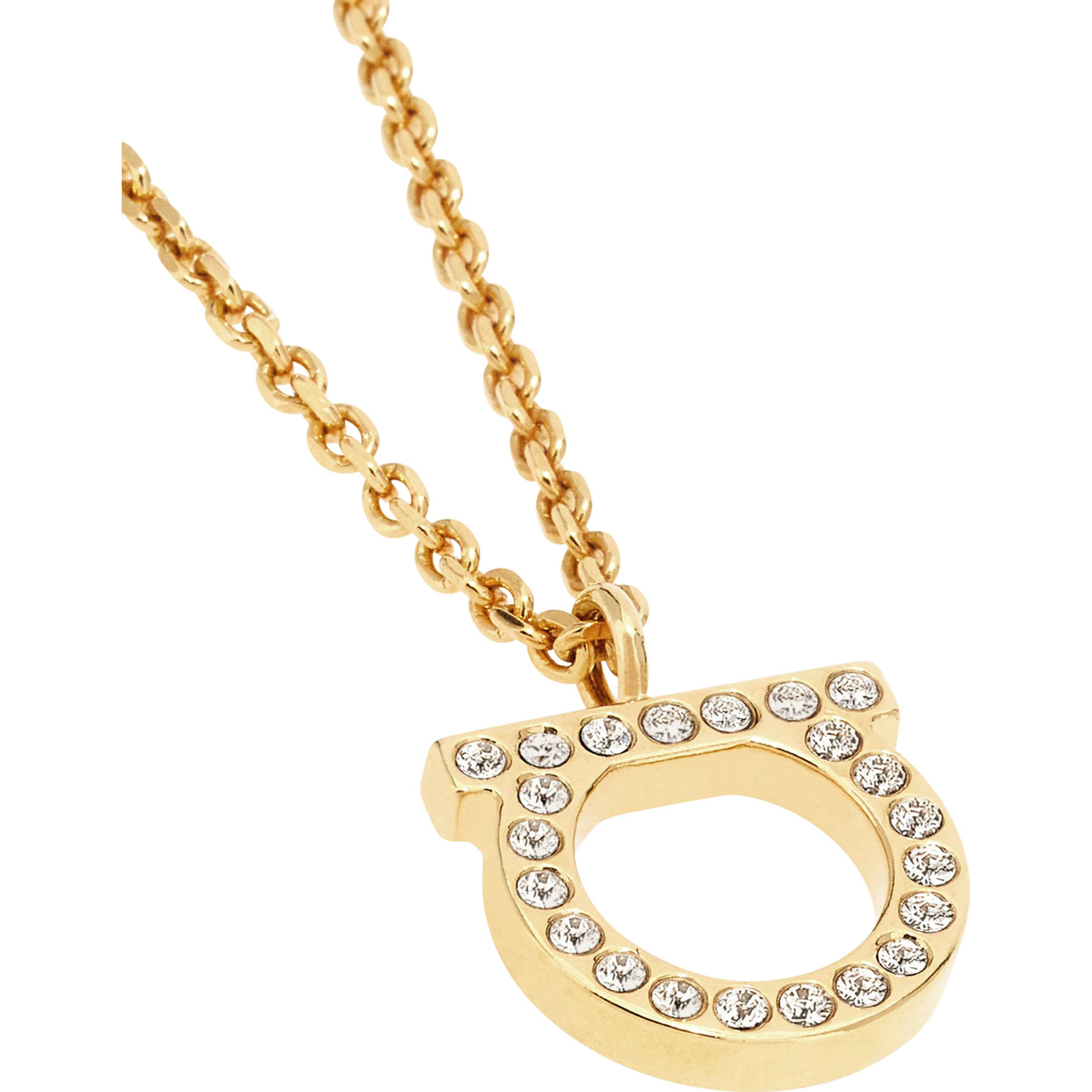 Gold-Colored Necklace with Gancini Pendant in Brass for Women