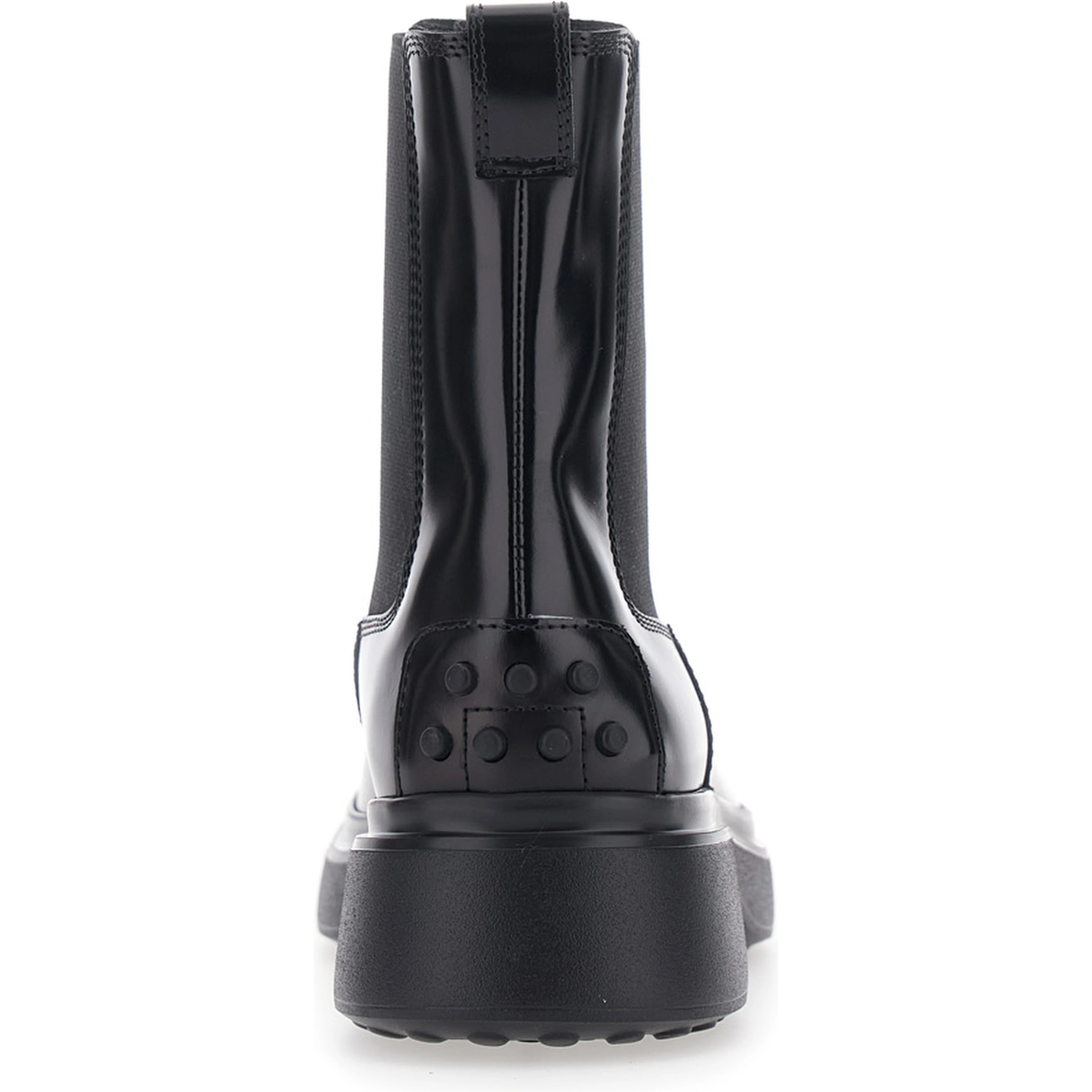 Black Ankle Boots with Elastic Inserts on the Side in Leather Blend for Women