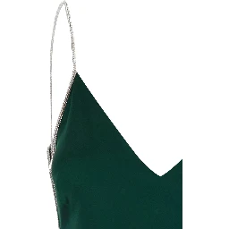 green Long dress with crystal design in acetate blend for women