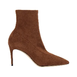 JULIA brown Boots with pointed design in eco-suede for women