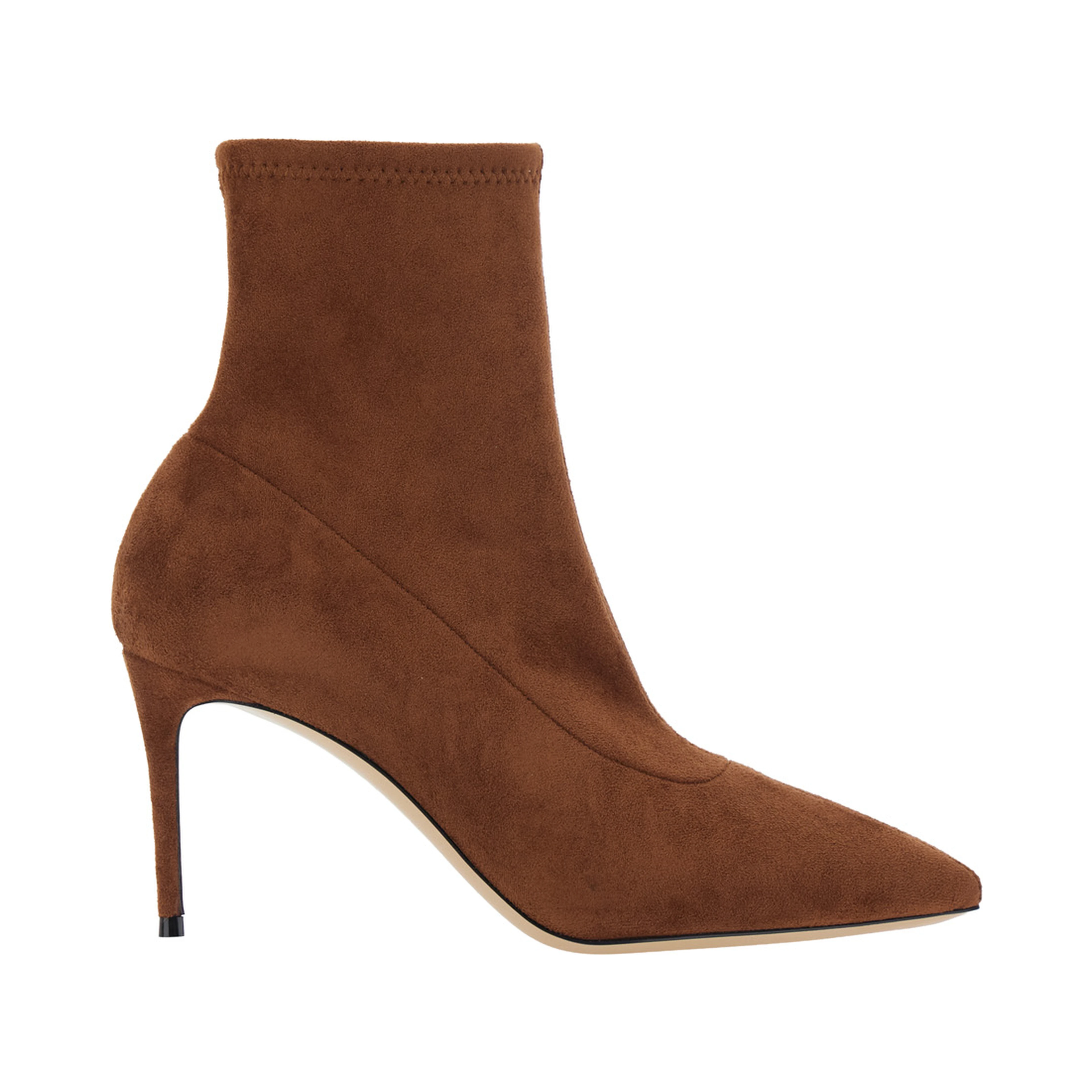 JULIA brown Boots with pointed design in eco-suede for women