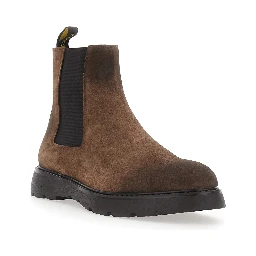 Goteborg Brown Ankle Boots with elasticated details on the side in suede for men