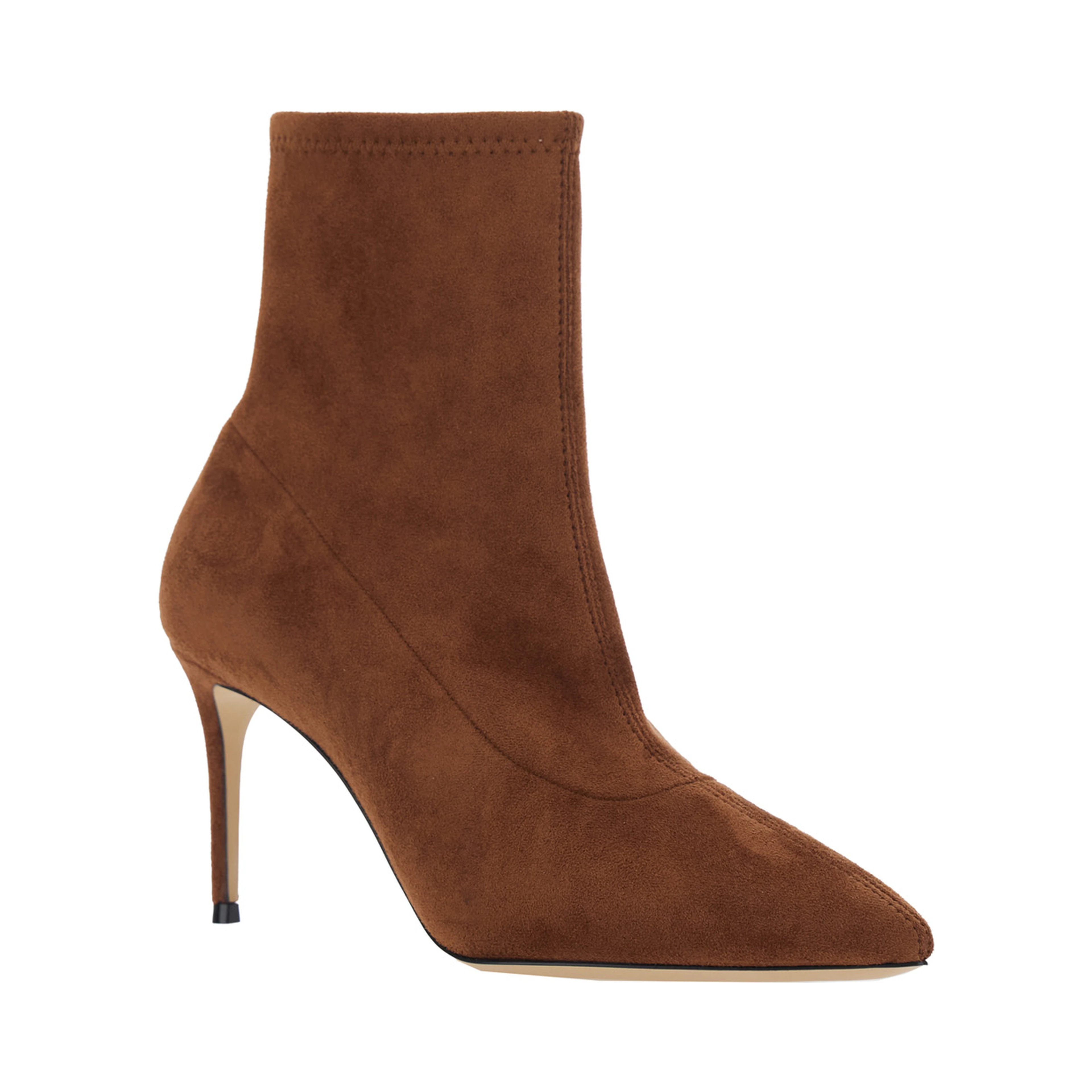 JULIA brown Boots with pointed design in eco-suede for women