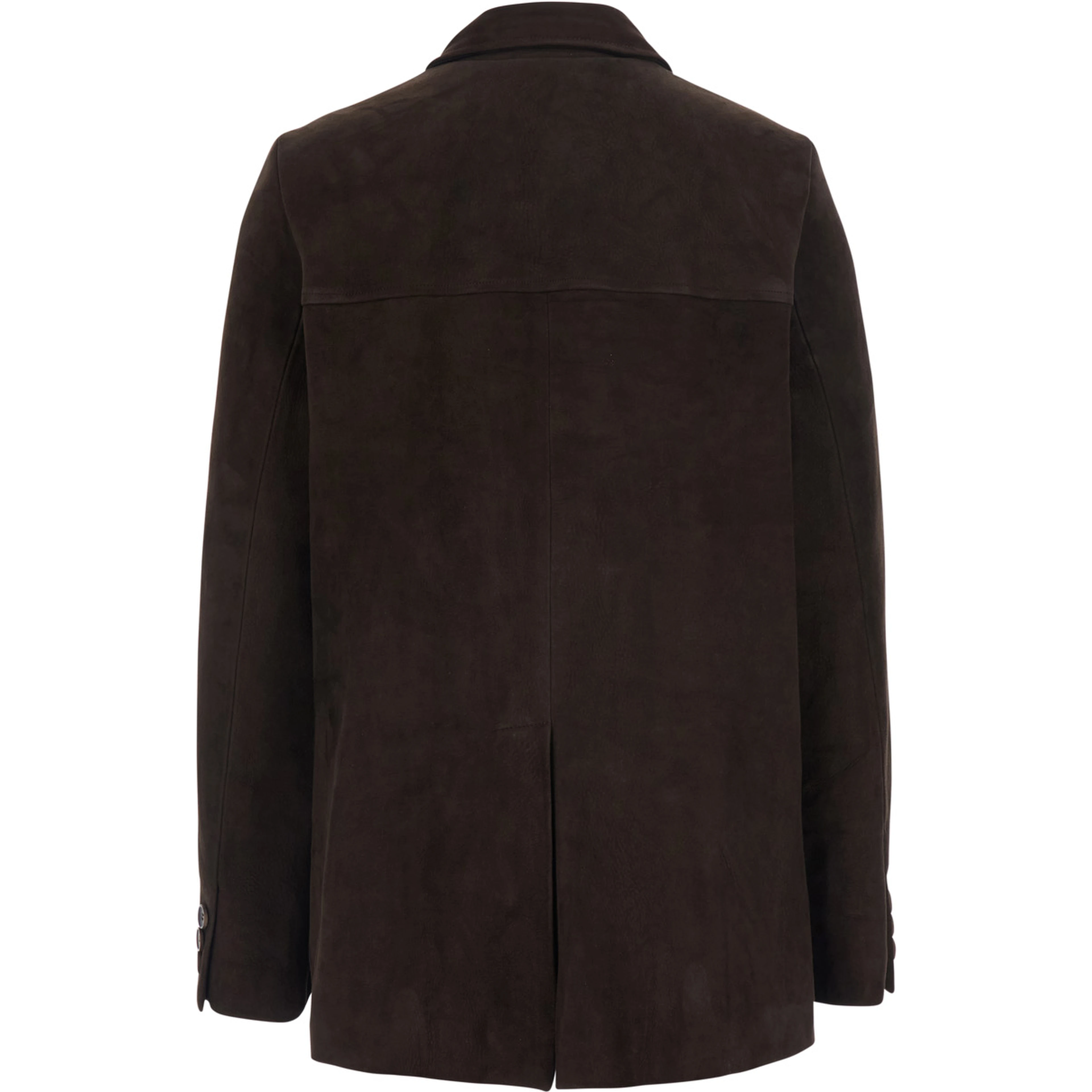 Penny Brown Jacket with classic collar in suede for women