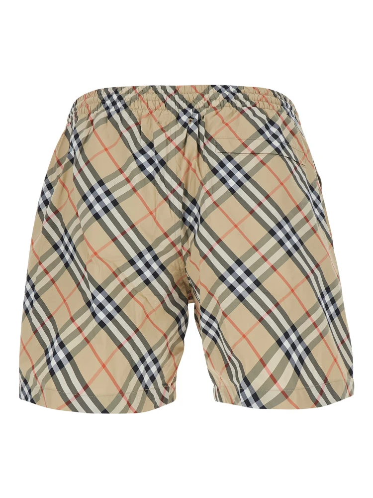 beige Swim shorts with check motif in Tech Fabric men alternative