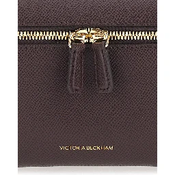 Bordeaux Crossbody bag with logo lettering on the front and adjustable and removable strap in leather for women