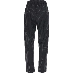 BUDDY grey Pants with all-over striped motif and elasticated waist in wool blend for women