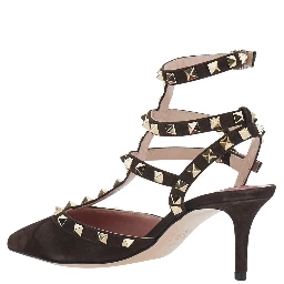 Brown pumps all-over Rockstud in suede for women