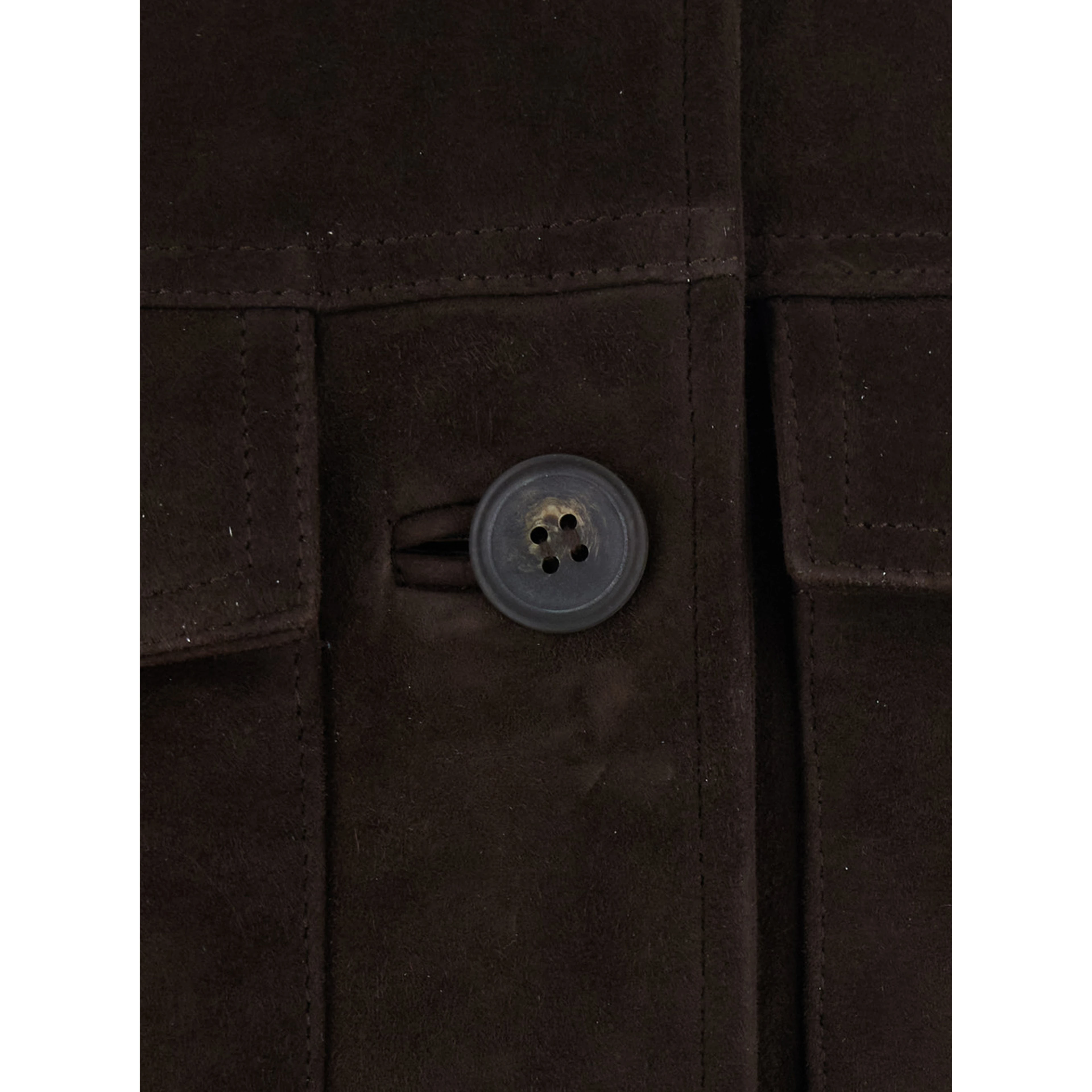 Penny Brown Jacket with classic collar in suede for women