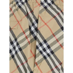 beige Swim shorts with check motif in Tech Fabric men