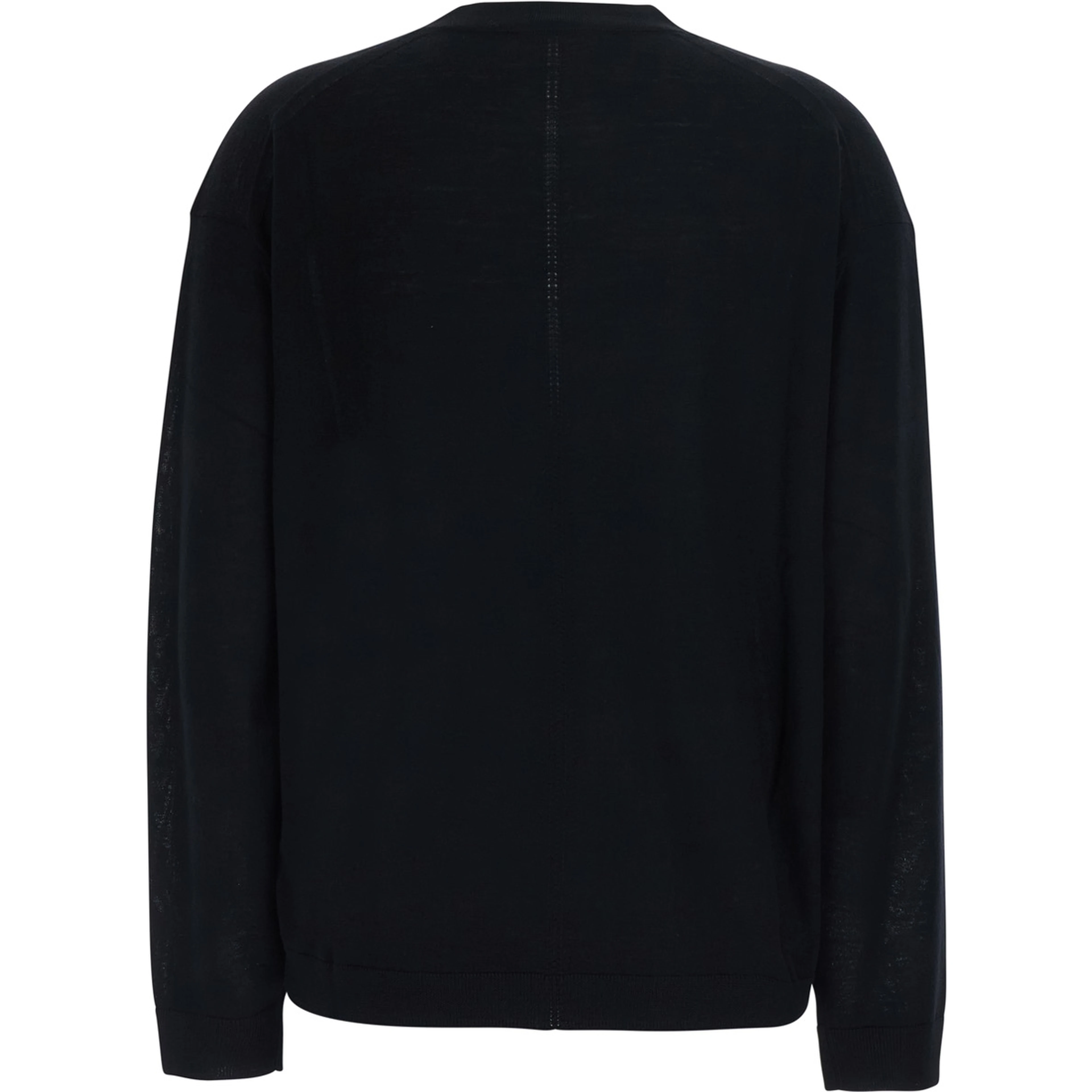 Jade V Neck Thin Wool Pull with V-neck and long sleeves in black Virgin Wool for women