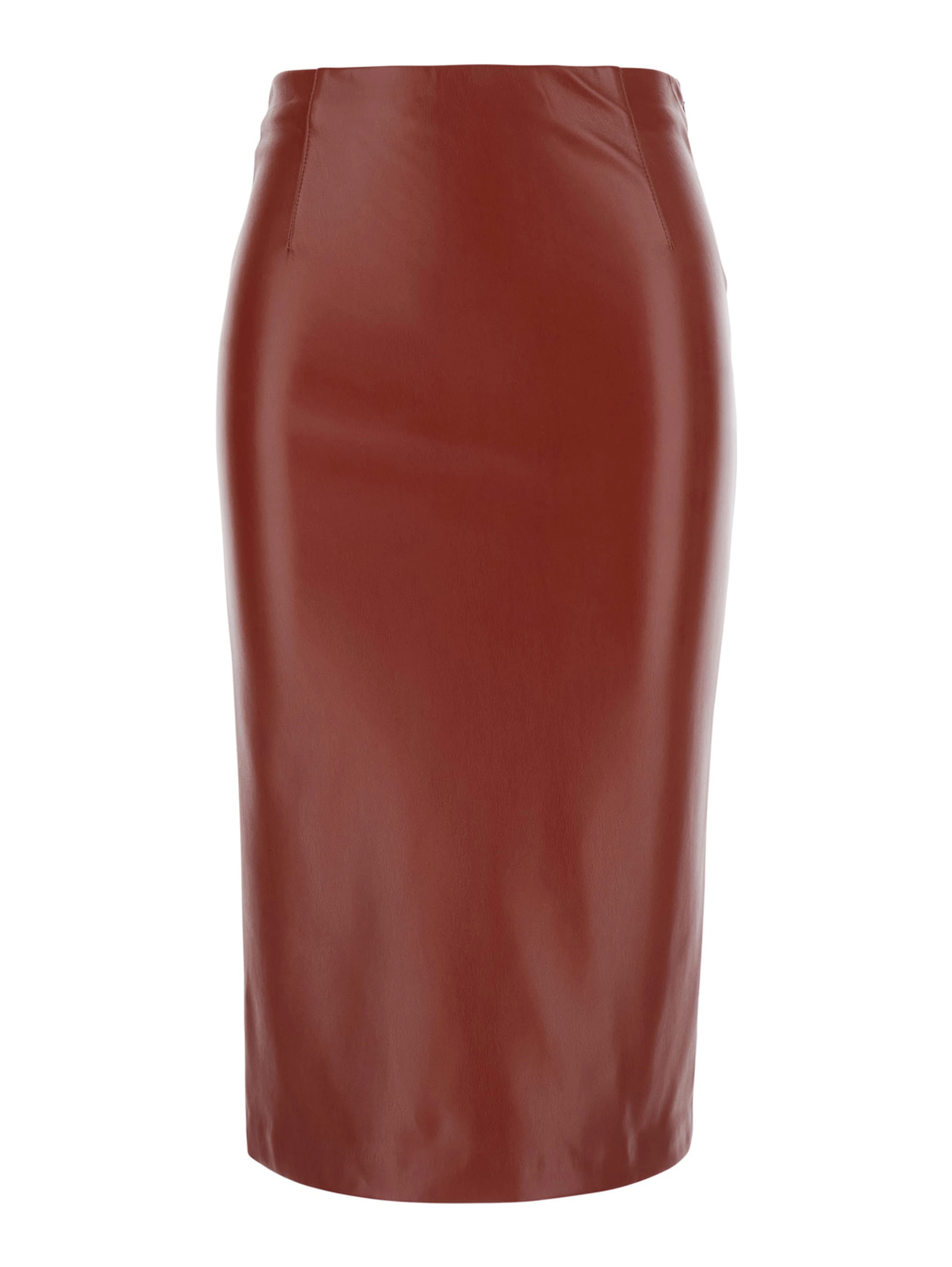 Red Midi Skirt in Eco Leather Woman