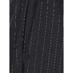 BUDDY grey Pants with all-over striped motif and elasticated waist in wool blend for women