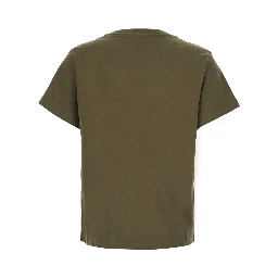 IONI green T-shirt with short sleeves and logo on the front in cotton for women