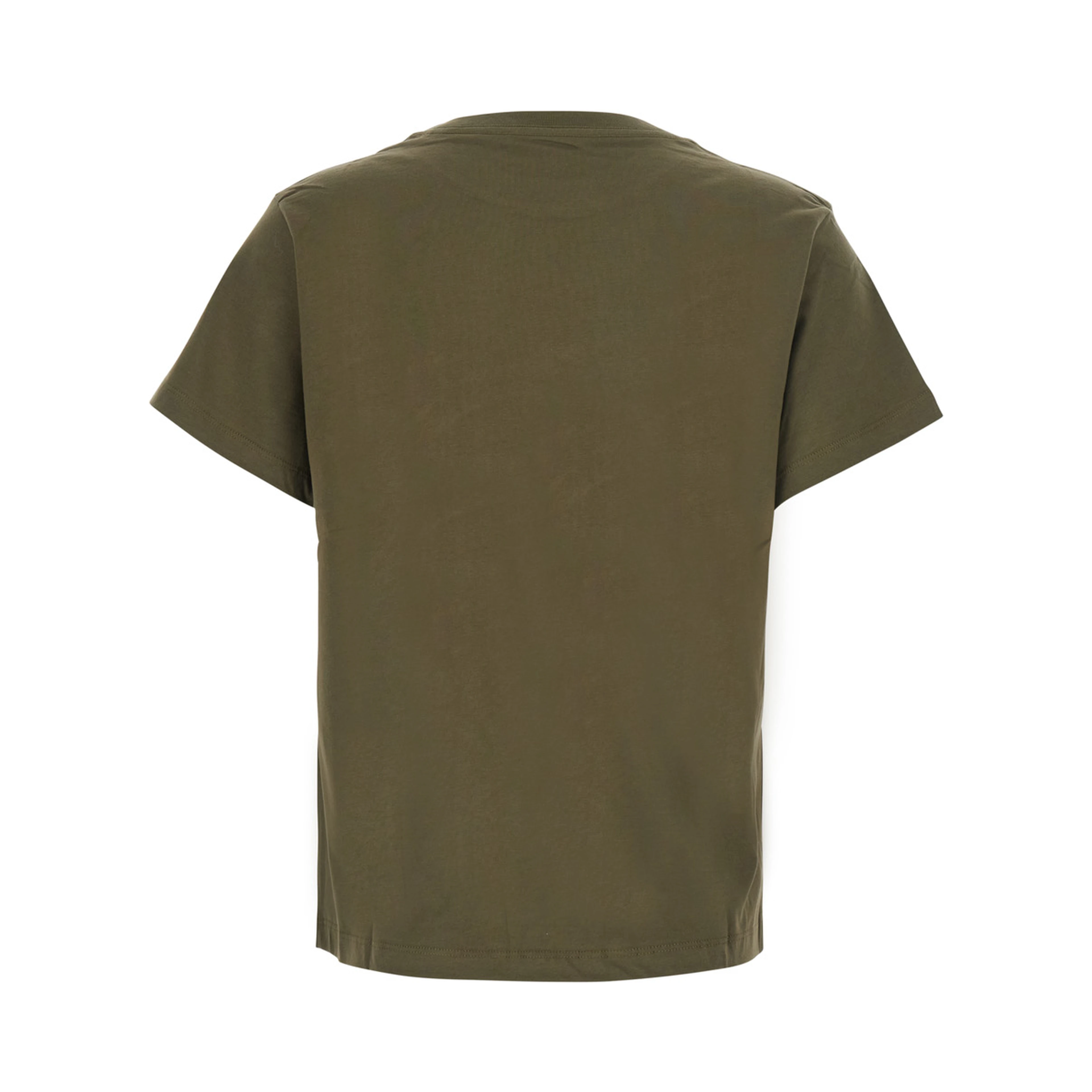 IONI green T-shirt with short sleeves and logo on the front in cotton for women