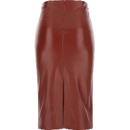 Red Midi Skirt in Eco Leather Woman
