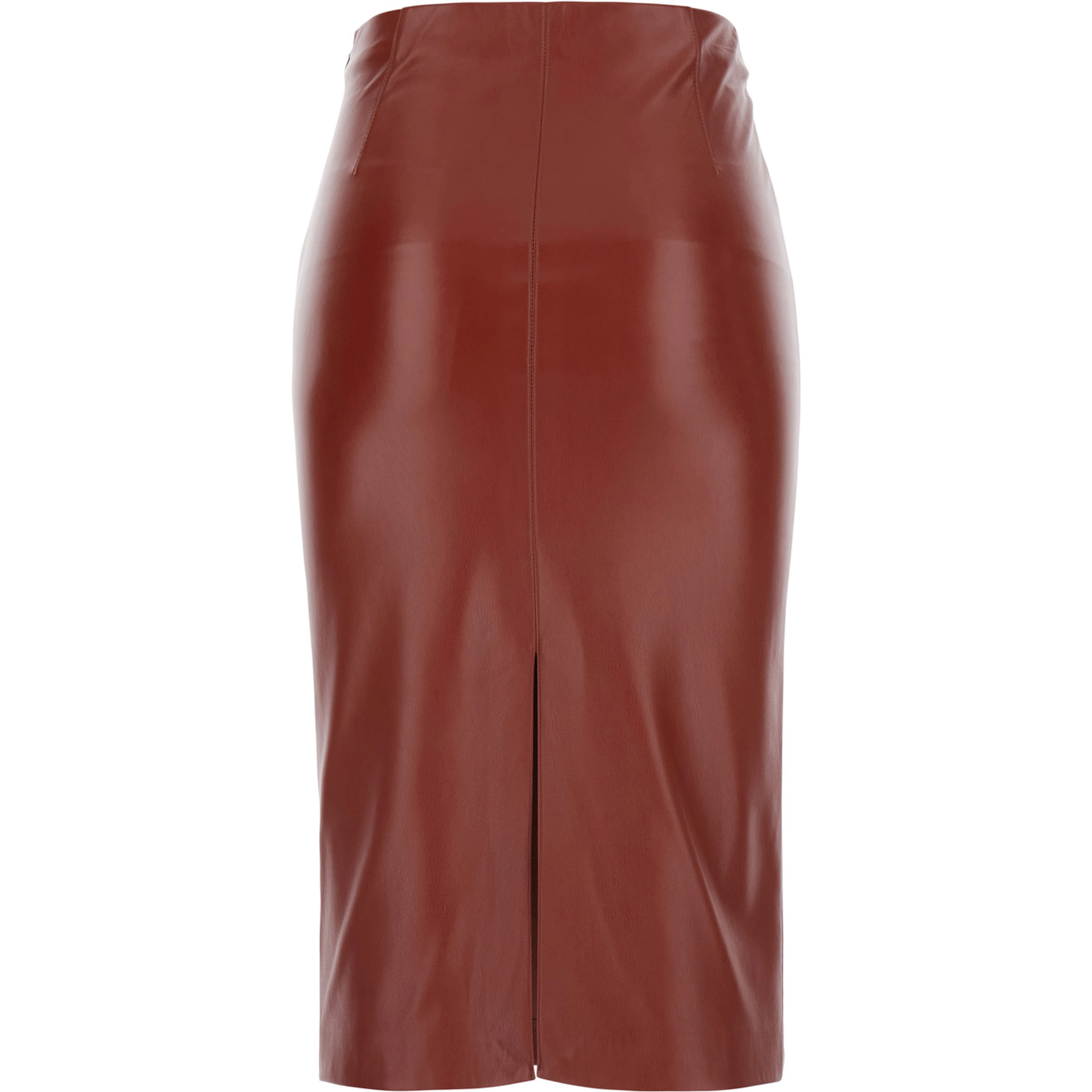Red Midi Skirt in Eco Leather Woman