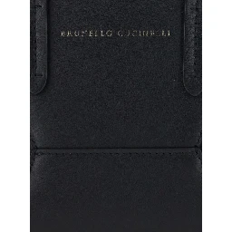 Duo Black Mini Bag with adjustable and removable shoulder strap and Logo lettering on the front in leather for women