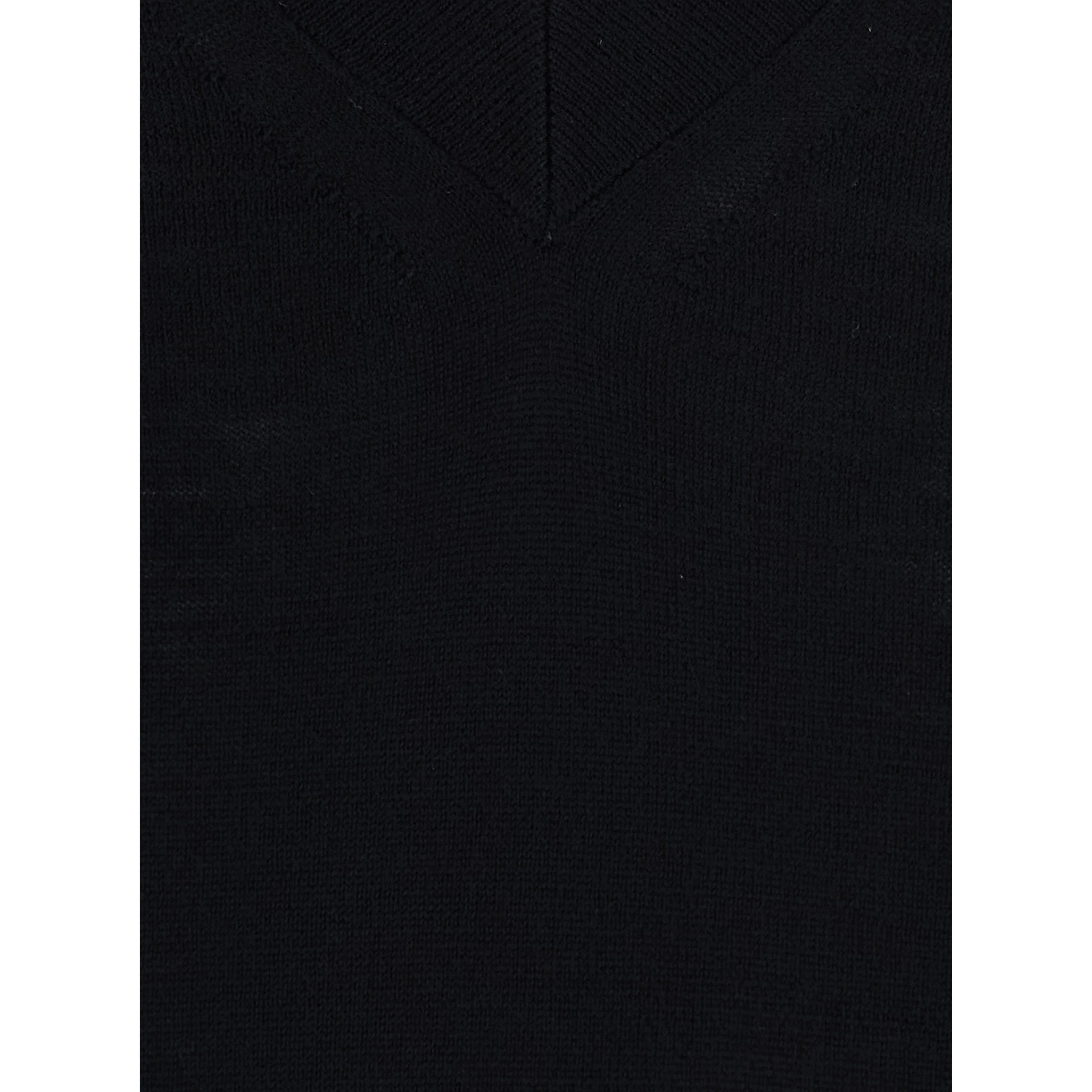 Jade V Neck Thin Wool Pull with V-neck and long sleeves in black Virgin Wool for women