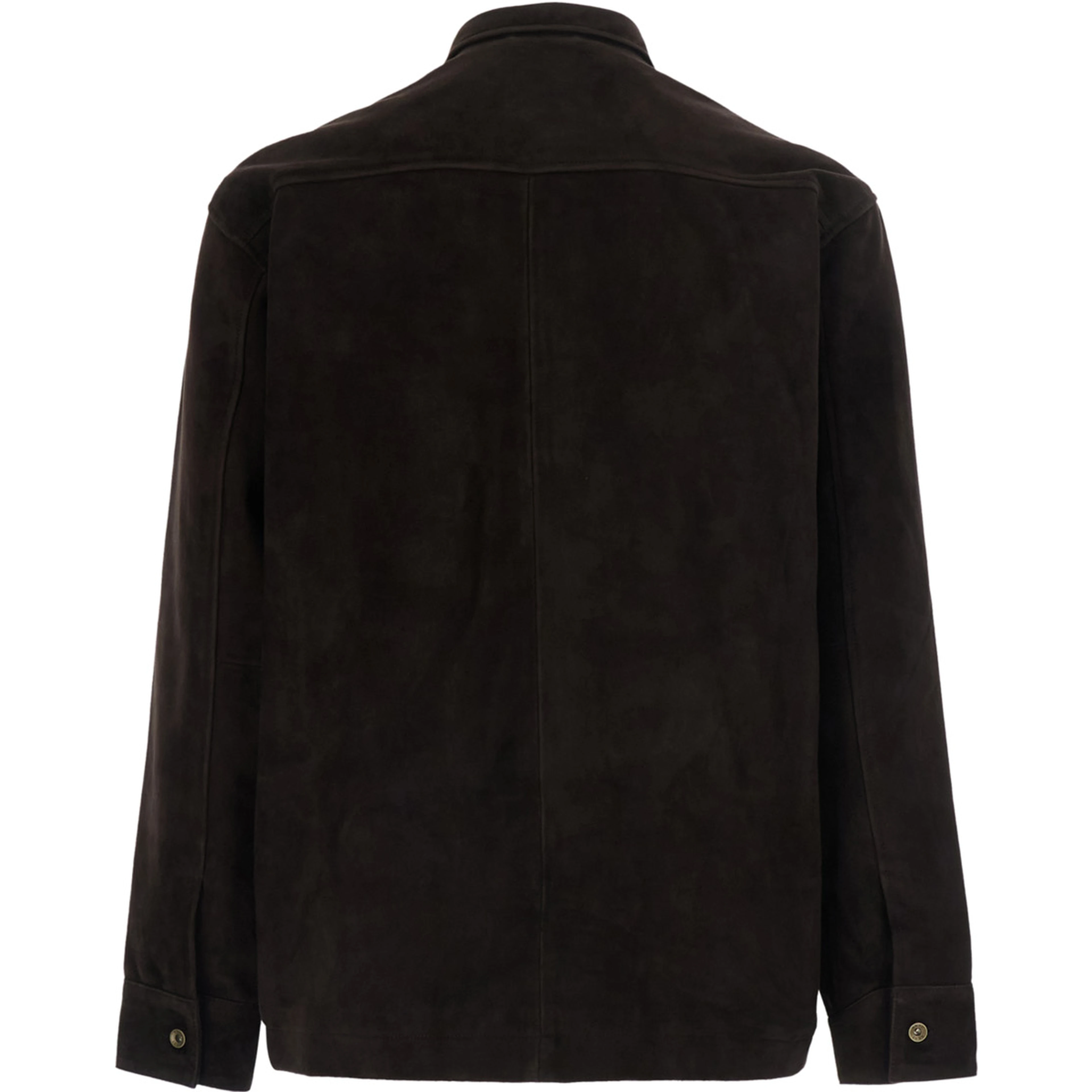 brown Jacket with classic collar and Front Button Closure in suede for men
