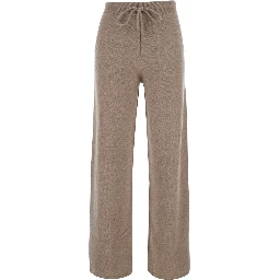 FIABE Beige trousers with pockets and elasticated waist in cashmere women