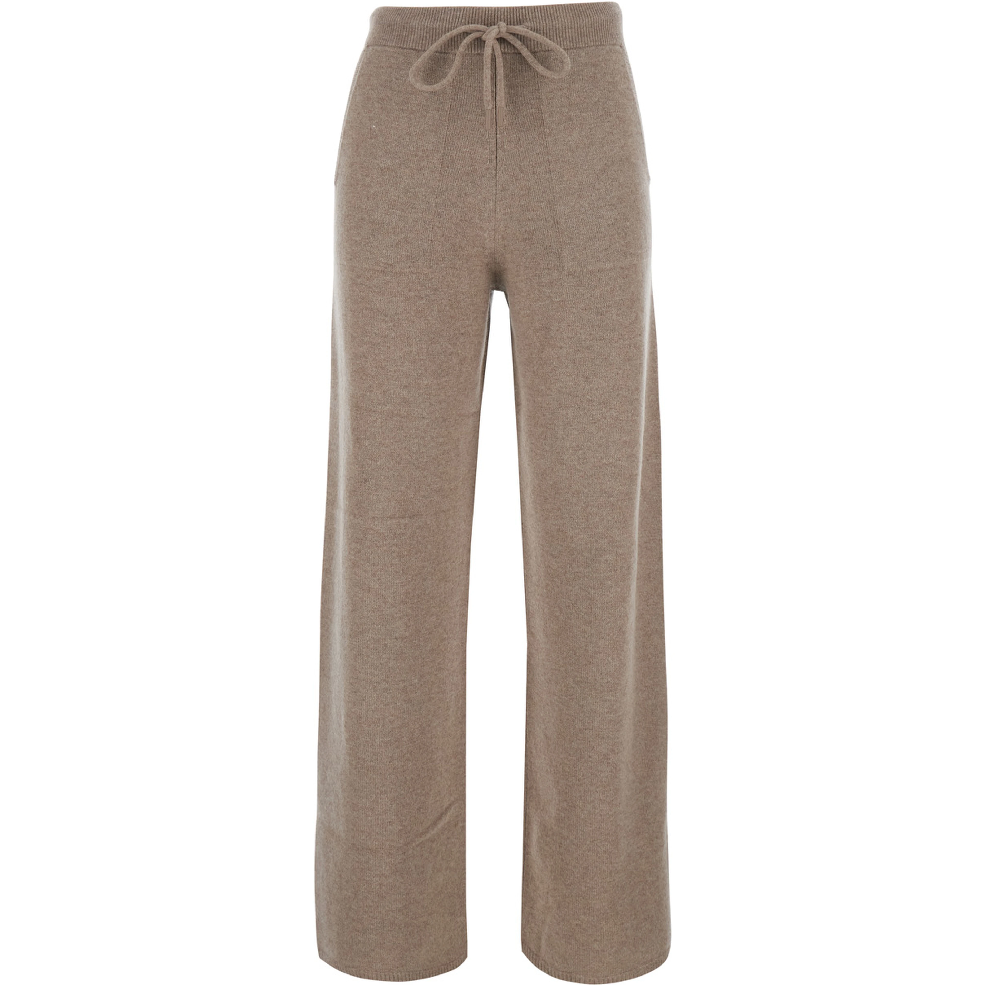 FIABE Beige trousers with pockets and elasticated waist in cashmere women