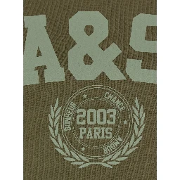 IONI green T-shirt with short sleeves and logo on the front in cotton for women