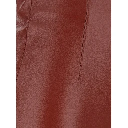 Red Midi Skirt in Eco Leather Woman