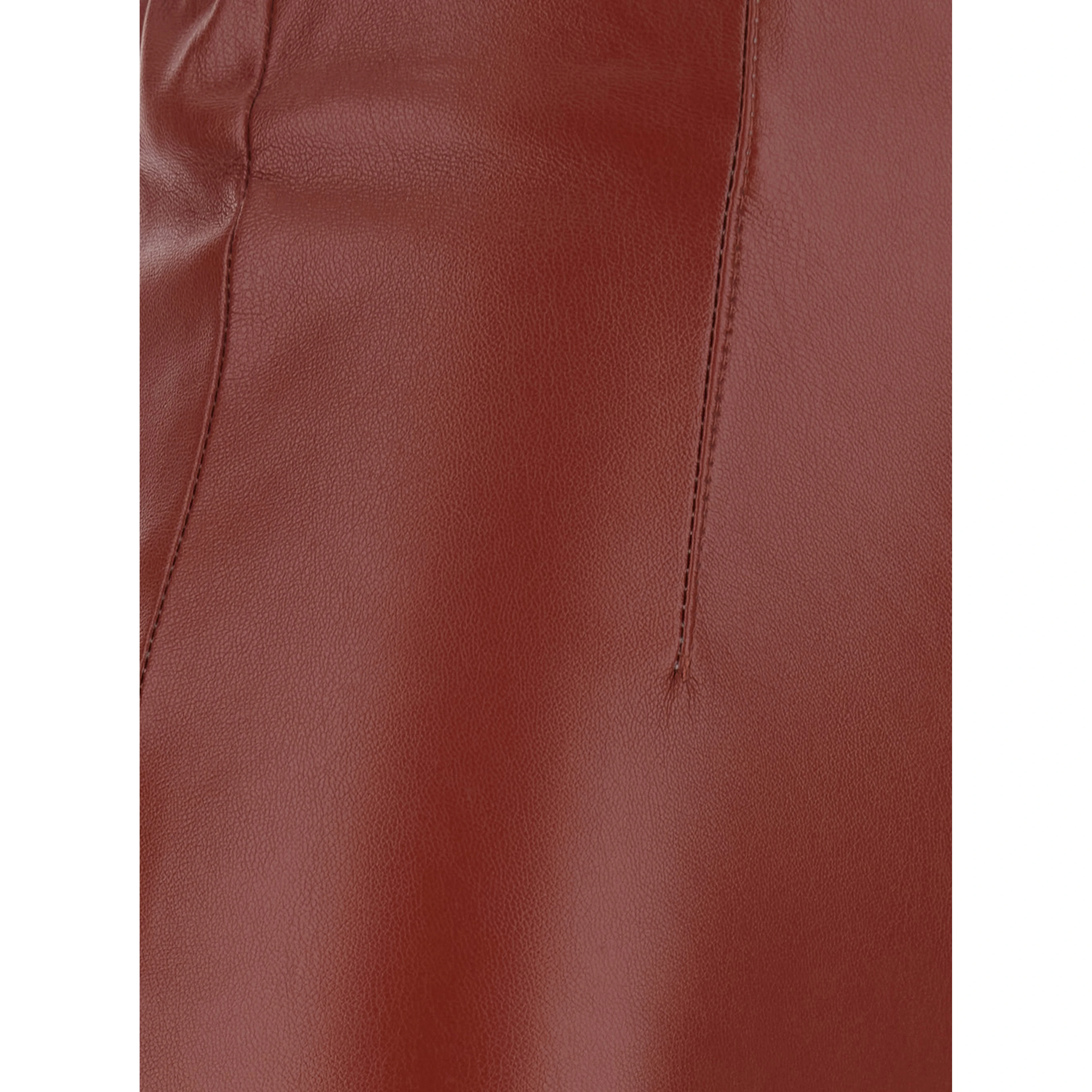 Red Midi Skirt in Eco Leather Woman