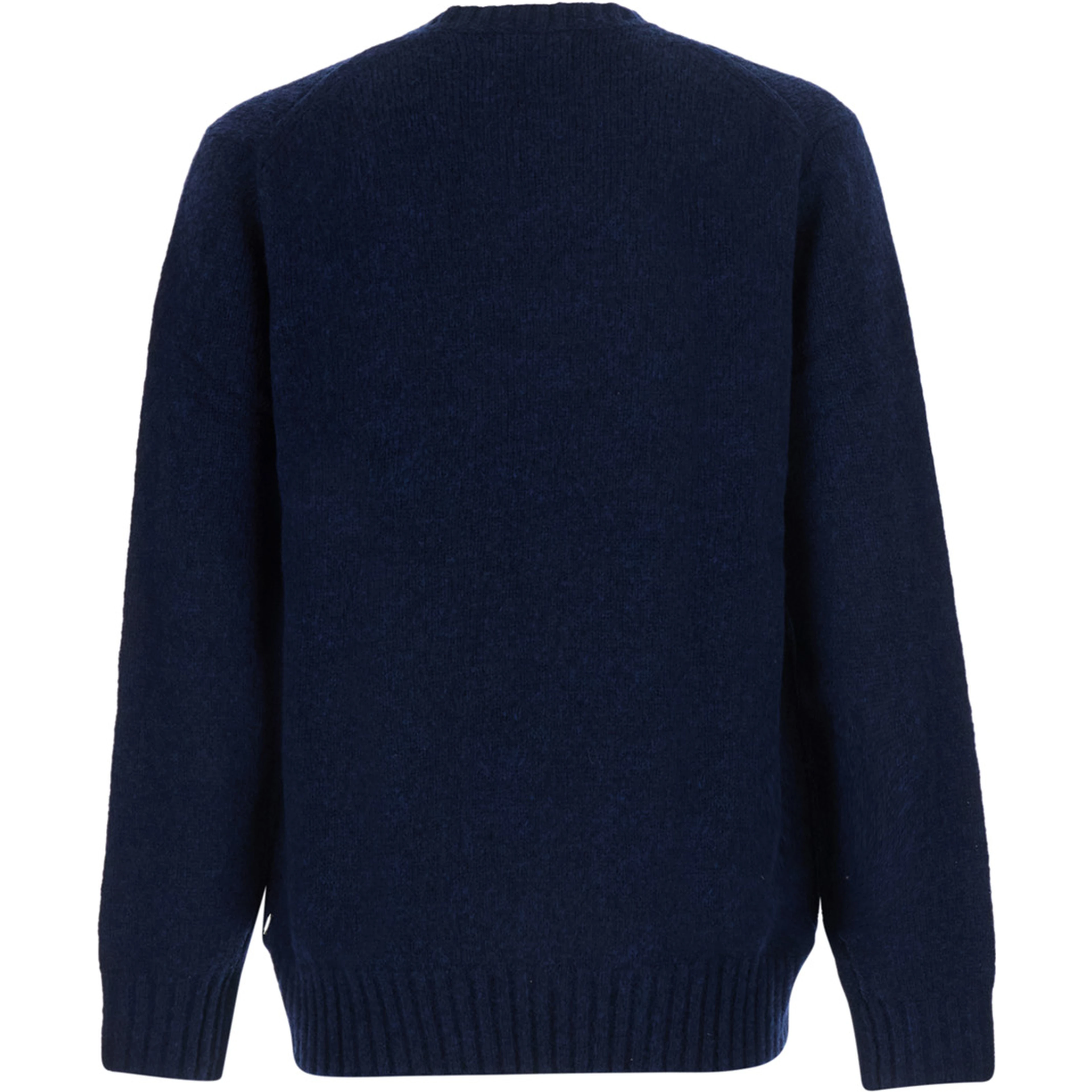 Lee Blue Crew Neck Sweater with Long Sleeves in Wool for Men